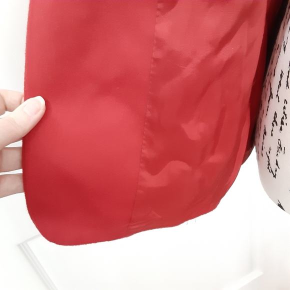 Lord & Taylor Red Blazer Jacket Wool Cashmere 2 Petite Patriotic Career Wear - Picture 6 of 11